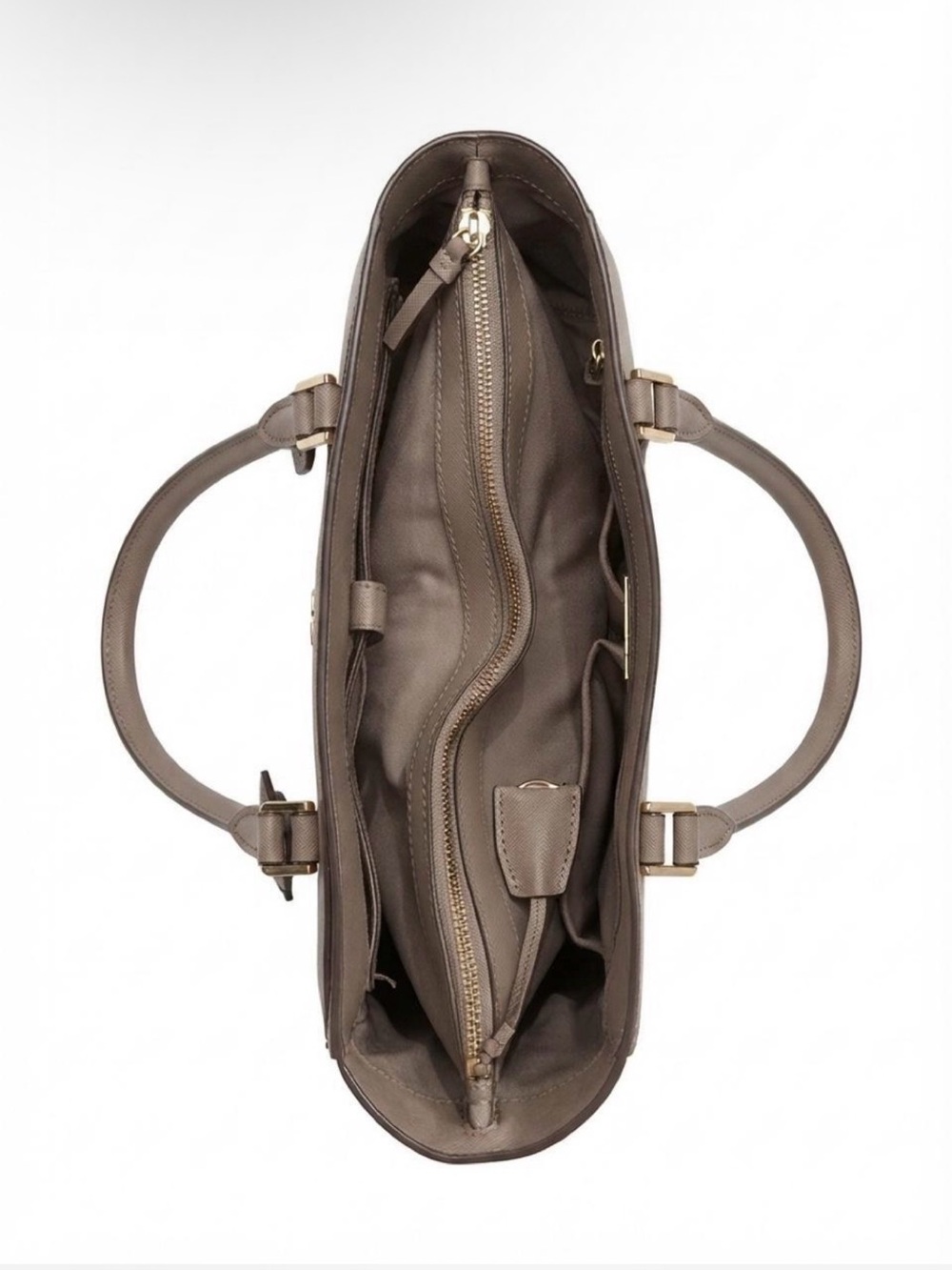 Tory Burch Olive Green Leather Tote - Picture 3 of 6